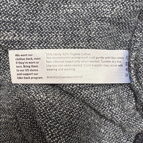 Eileen Fisher Tweedy Hemp Organic Cotton Kimono Coat Open Front Cardigan blue XS - Picture 10 of 11